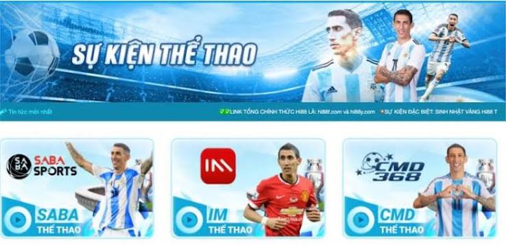 Giao diện hệ thống thể thao trực tuyến hiện đại